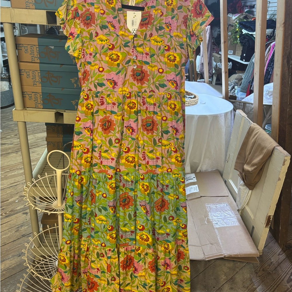 Uncle Frank Yellow and Orange Tiered Sundress